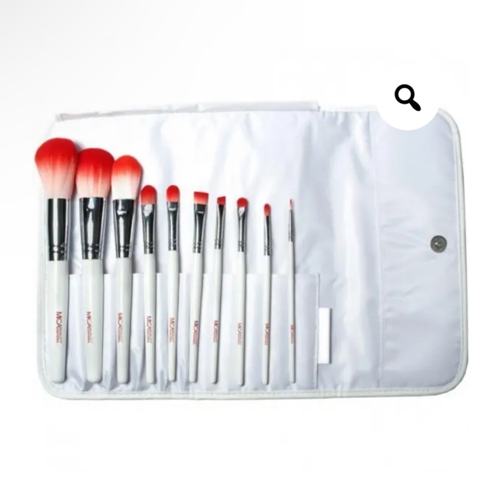 MICA BEAUTY COSMETICS DELUXE BRUSH SET PINK/WHITE
